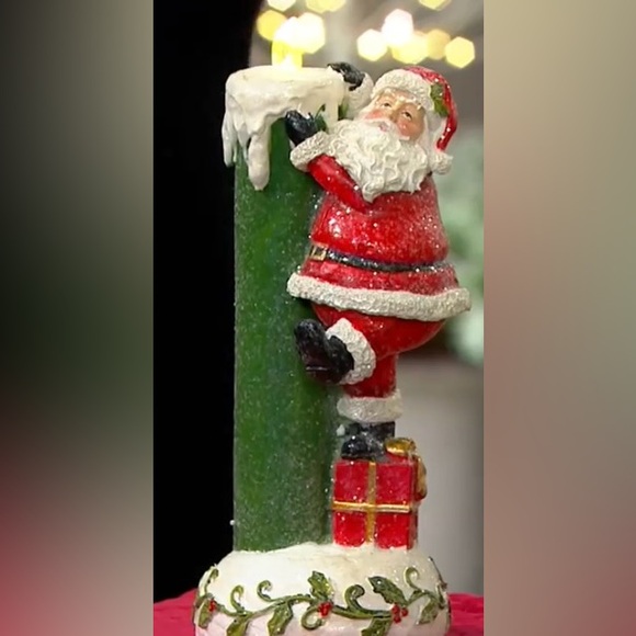VALERIE PARR HILL Resin Santa Climbing Pillar Candle - Picture 4 of 5
